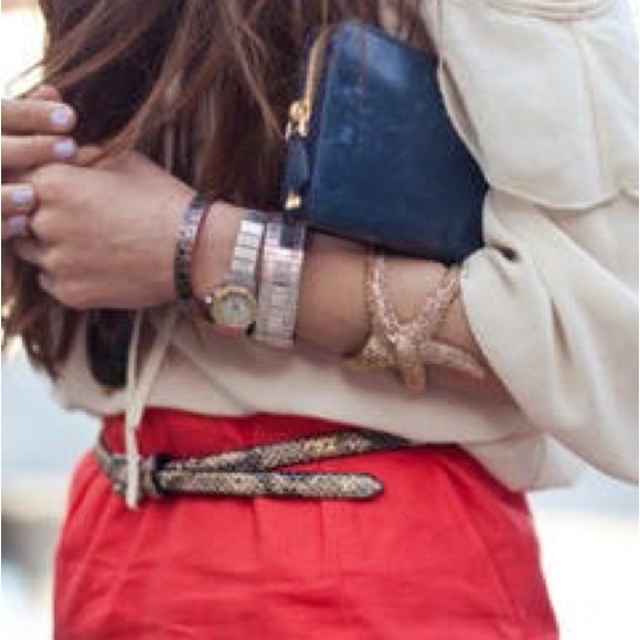 Vintage Lily Pulitzer Starfish Gold Tone Silhouette Cuff Bangle Bracelet 1970s - Picture 13 of 15